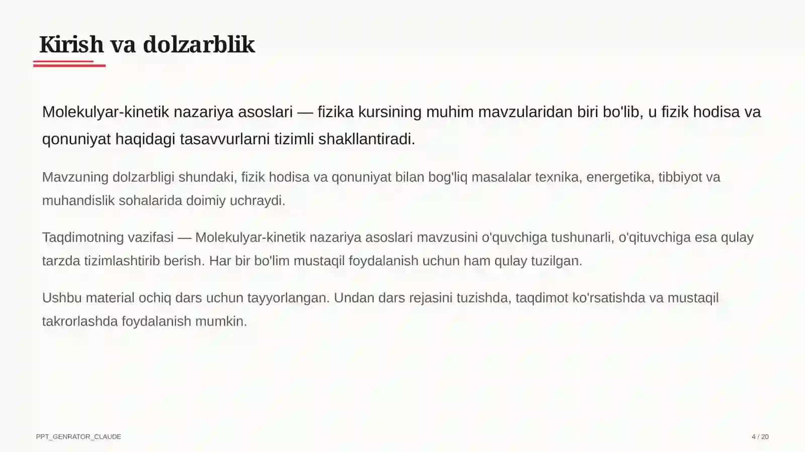 Molekulyar-kinetik nazariya asoslari (10-sinf) 4