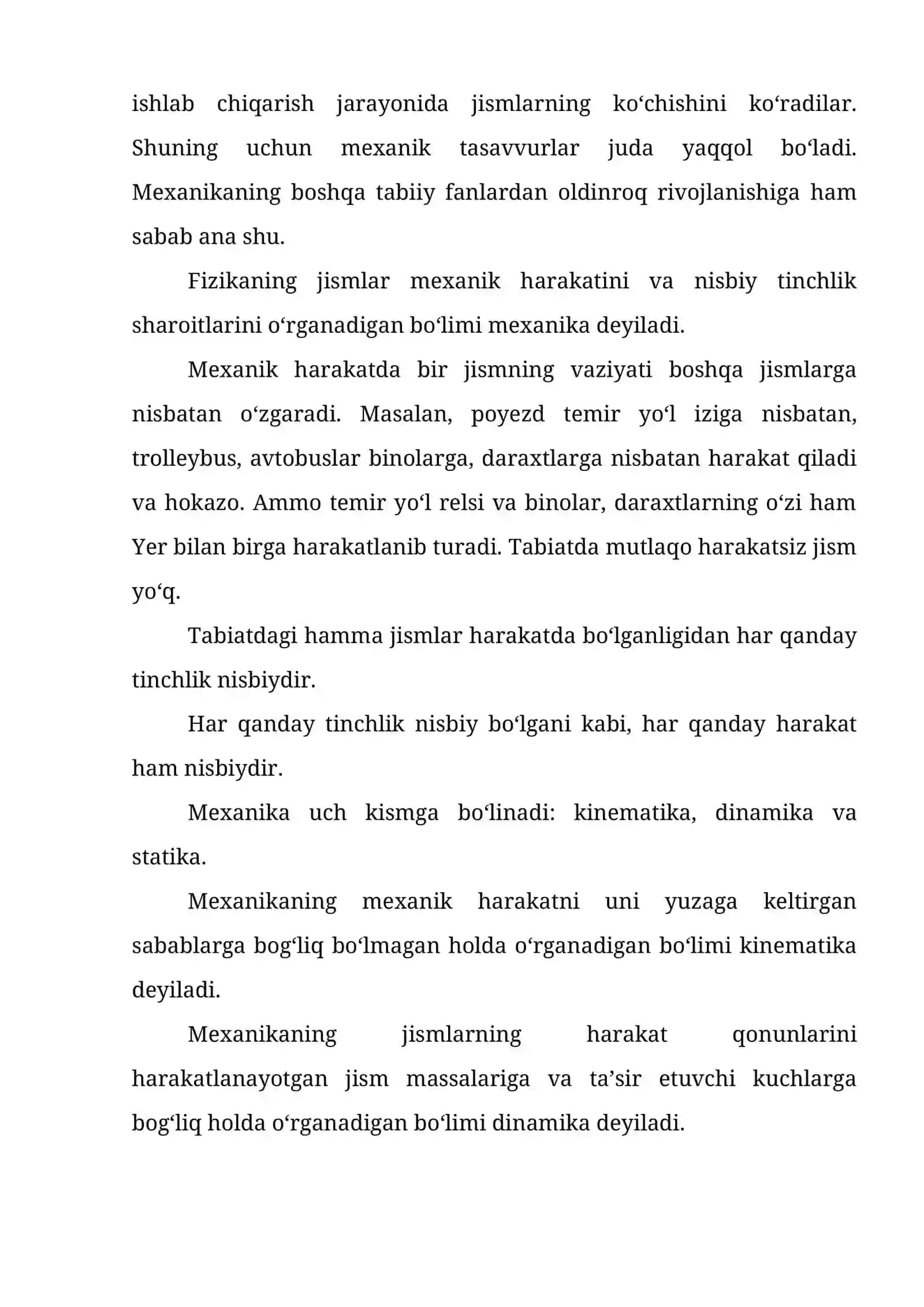 Mexanika harakatning kinematik va dinamik tavsifi 4