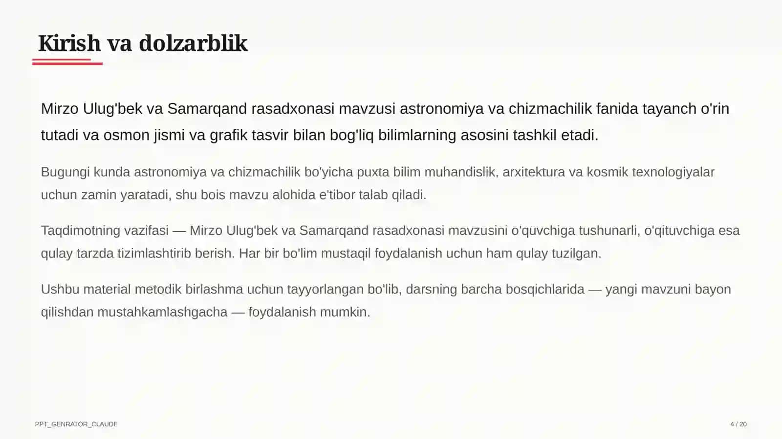 Mirzo Ulug'bek va Samarqand rasadxonasi (10-sinf) 4