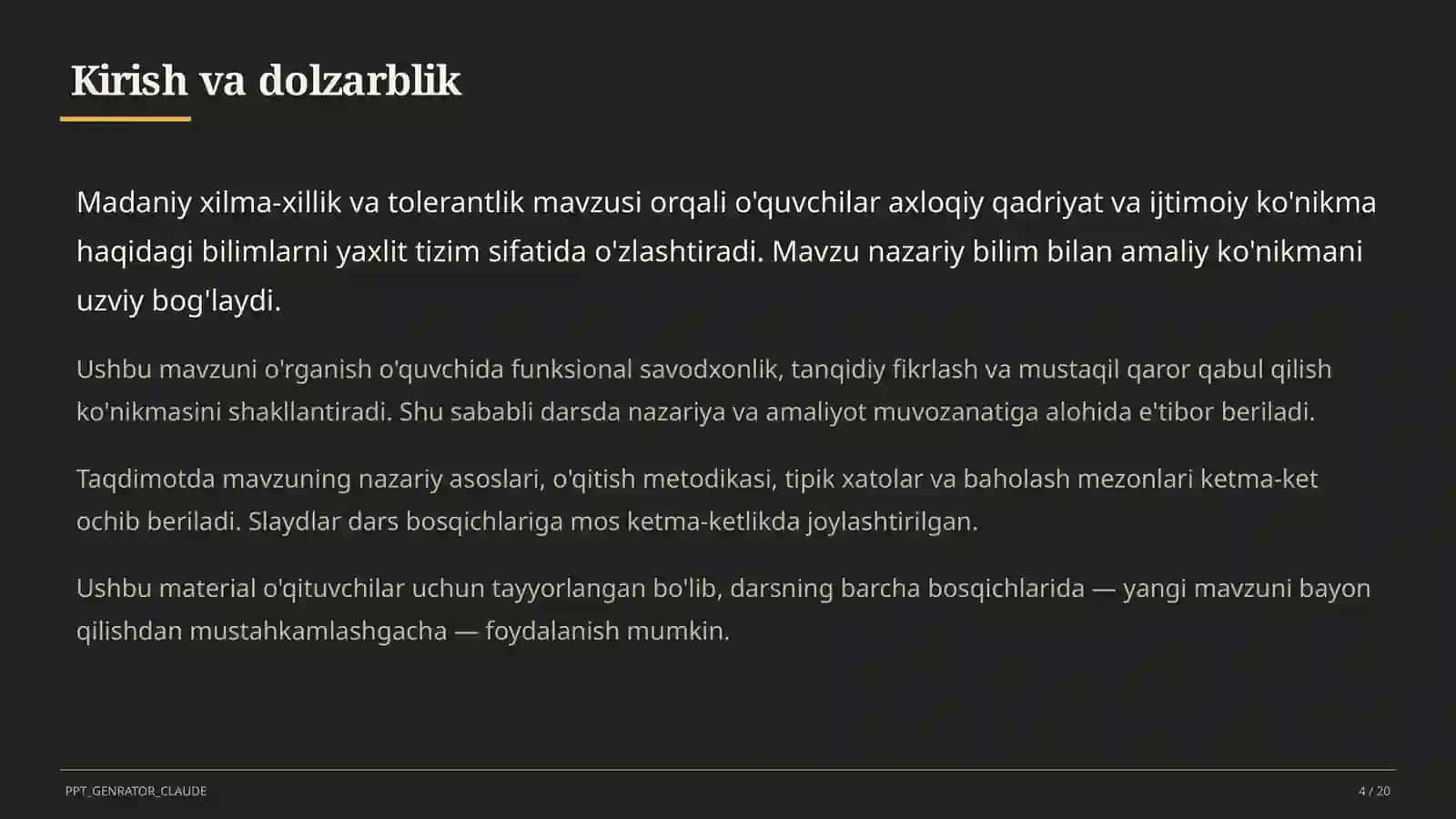 Madaniy xilma-xillik va tolerantlik (11-sinf) 4