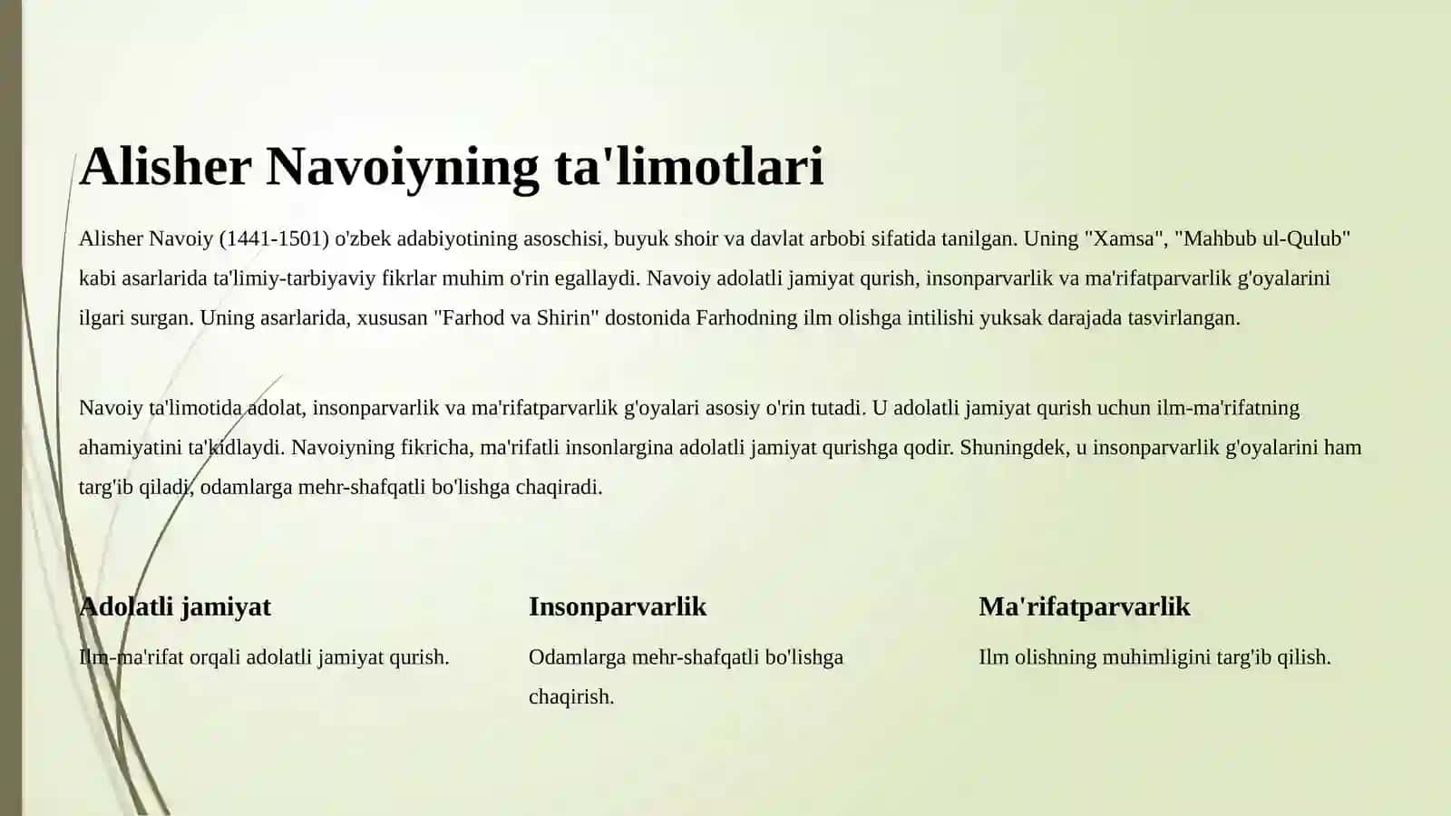 Abdurahmon Jomiy, Alisher Navoiy, Jaloliddin Davoniylarning asarlarida ta'lim-tarbiya masalalari 4