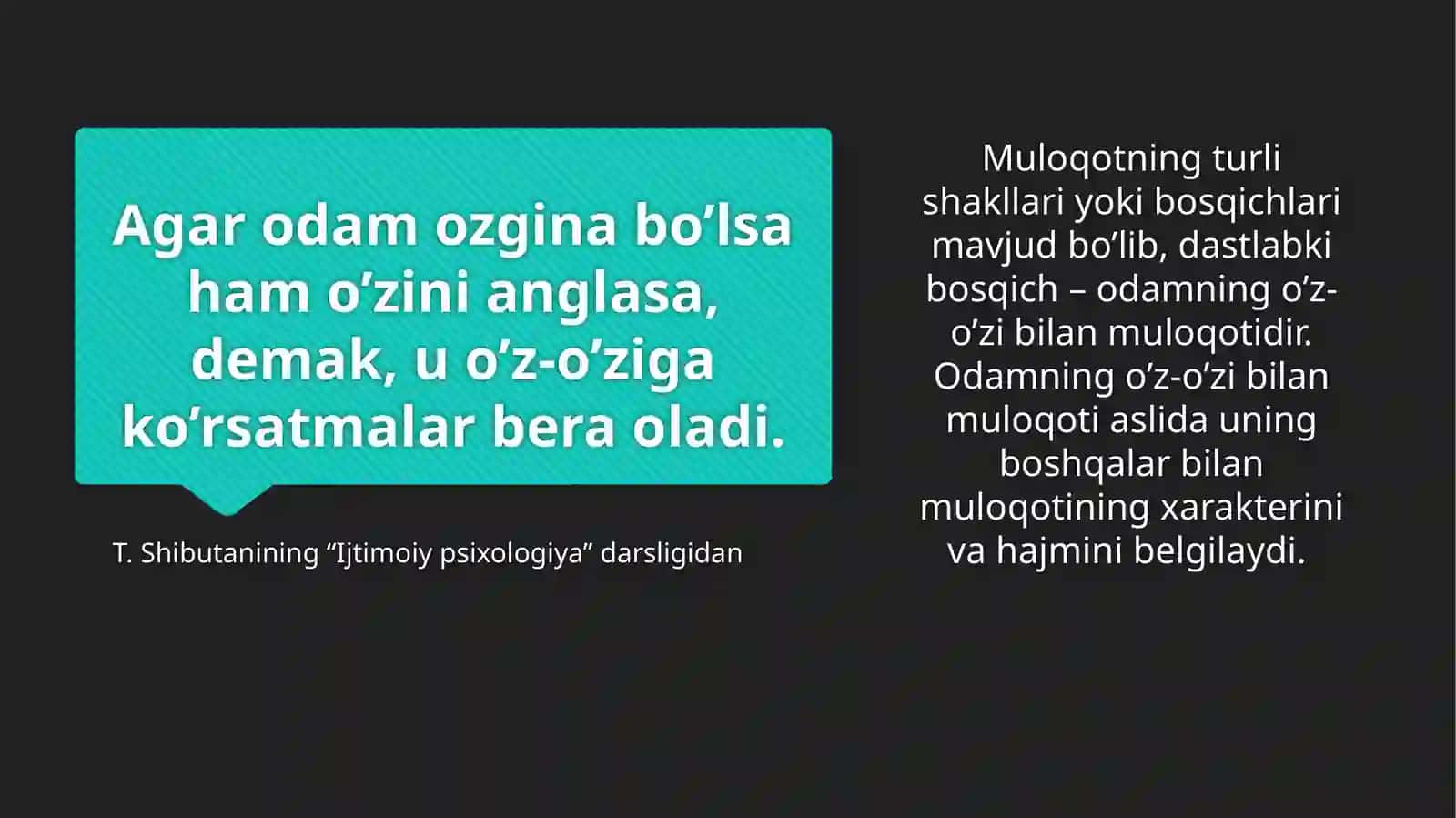 Muloqot va shaxslararo munosabatlar. Nizolar psixologiyasi va uning kelib chiqishi 4