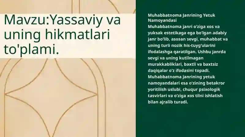Ahmad Yassaviy va Ahmad Yugnakiyning hayoti va ijodimanbalari 4
