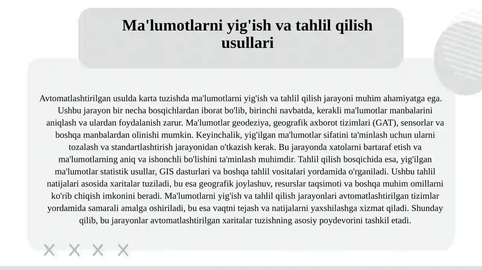 Avtomatlashtirilgan usulda karta tuzish. 4