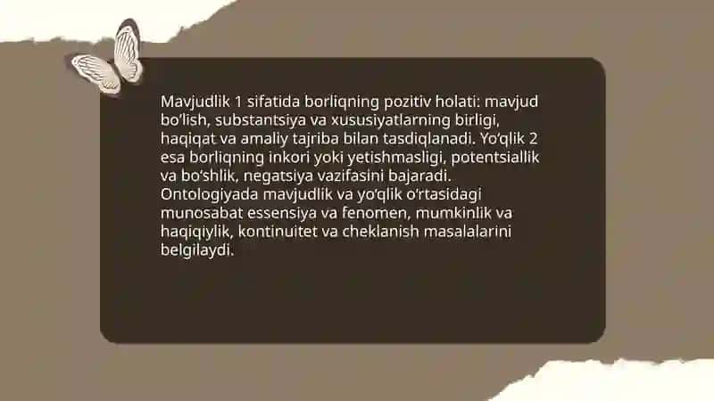 Borliq falsafasi. Ontologiya 4