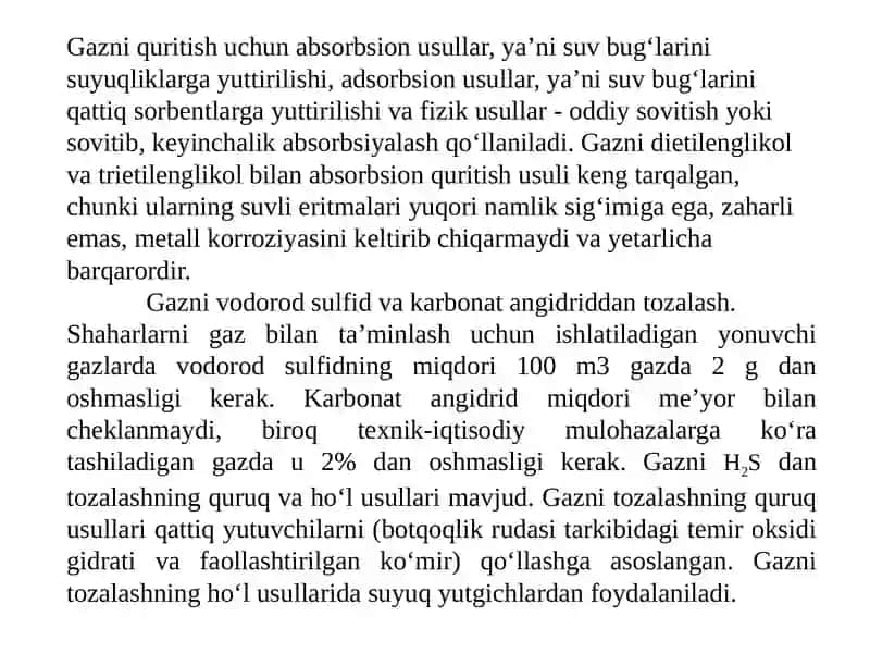 Tabiiy gazni qayta ishlash 4