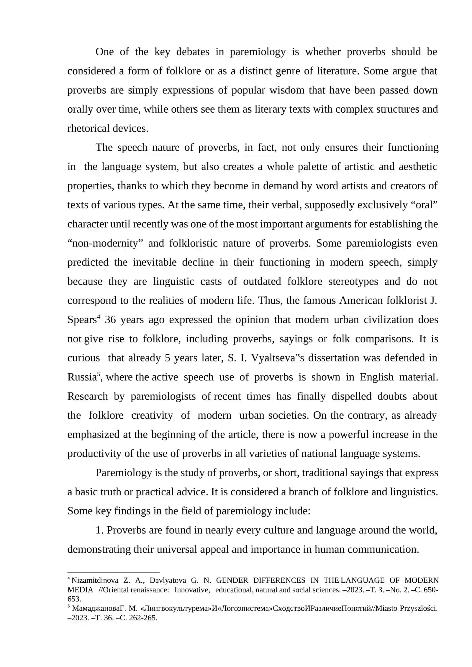 PAREMIOLOGY AS A SCIENCE 4
