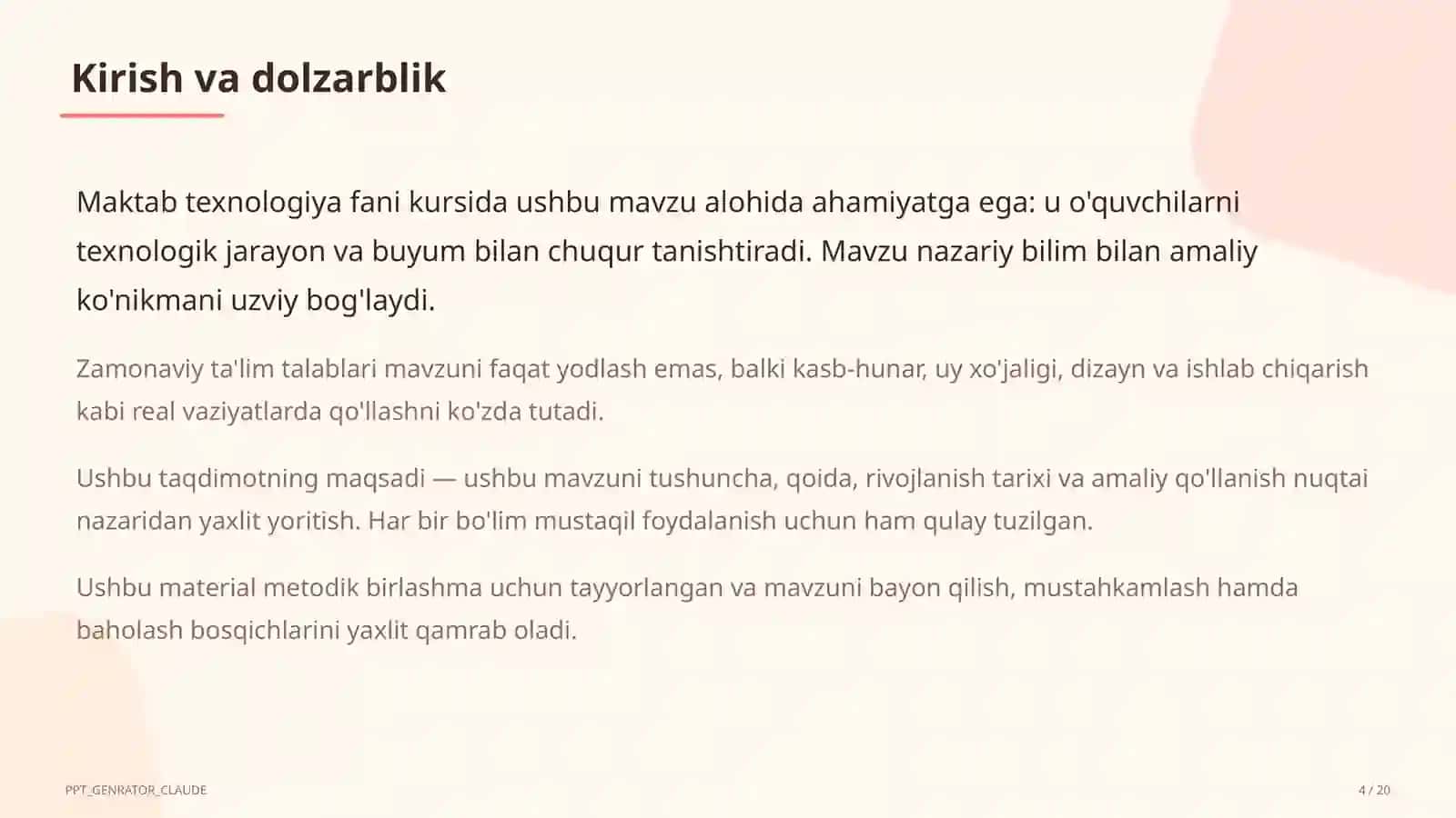 Ishlab chiqarish texnologiyalari va avtomatlashtirish (10-sinf) 4
