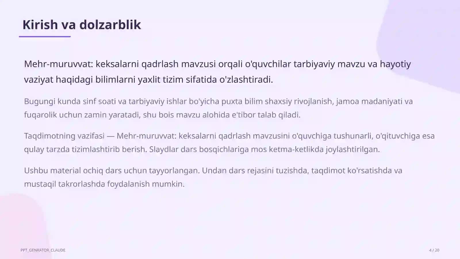 Mehr-muruvvat: keksalarni qadrlash 4