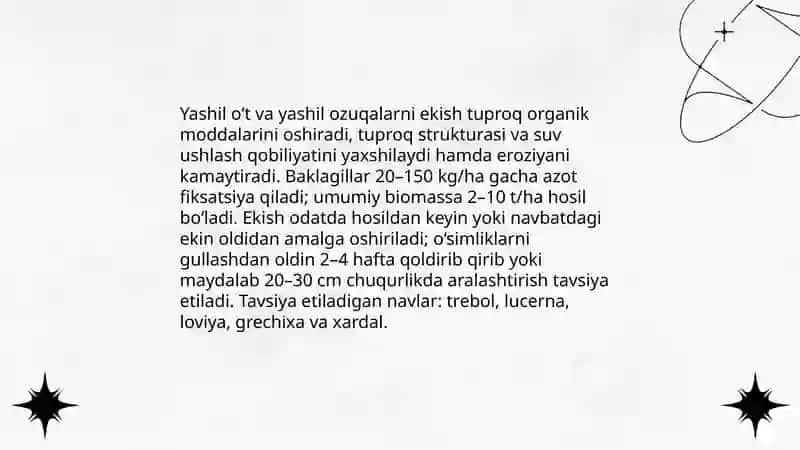 Tuproq unumdorligi va strukturasini yaxshilashga qaratilgan tadbirlar 4
