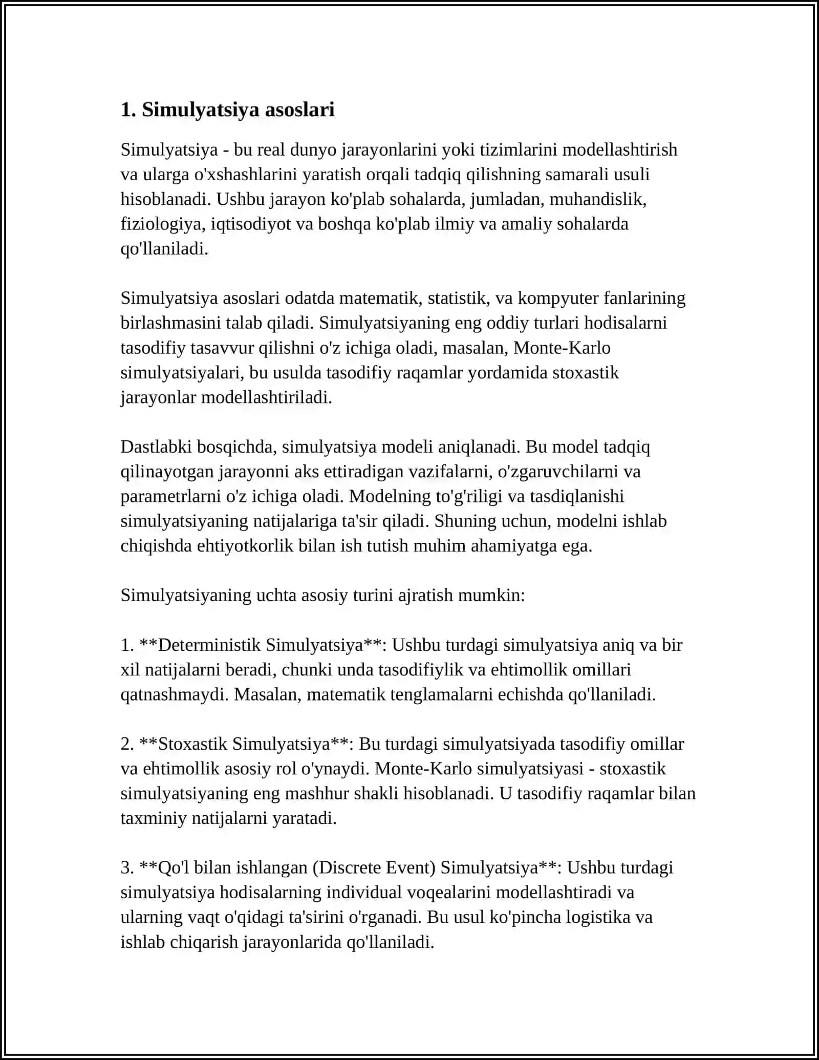 SIMULYATSIYAGA KIRISH VA KICHIK KORXONALARNING BOSHLANGʻICH XOLATI 4