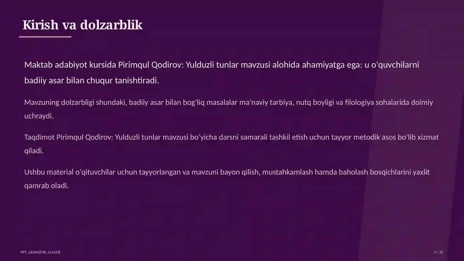 Yulduzli tunlar (11-sinf) 4