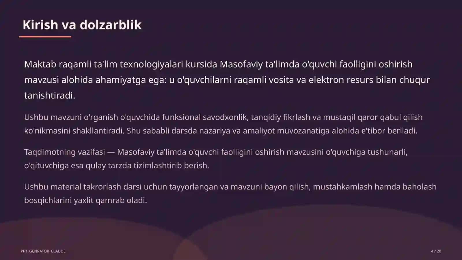 raqamli ta'lim texnologiyalari — takrorlash darsi 4