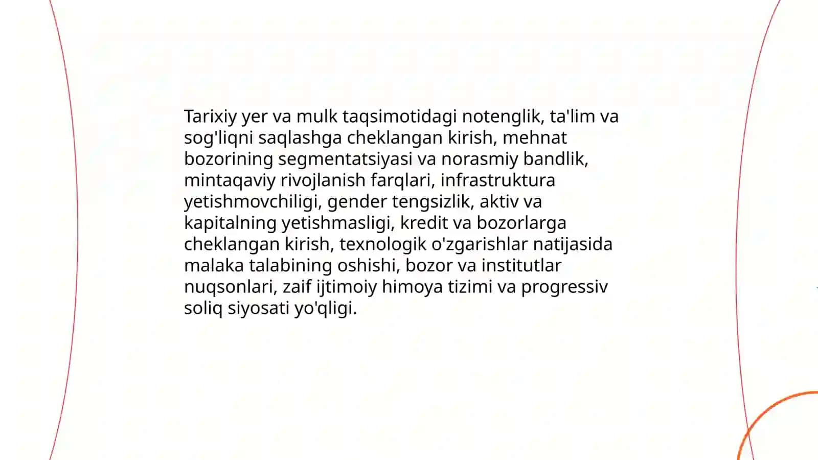 RIVOJLANISH IQTISODIYOTI: QASHSHOQLIK, TENGSIZLIK VA IQTISODIY O'SISH MUAMMOLARI 4