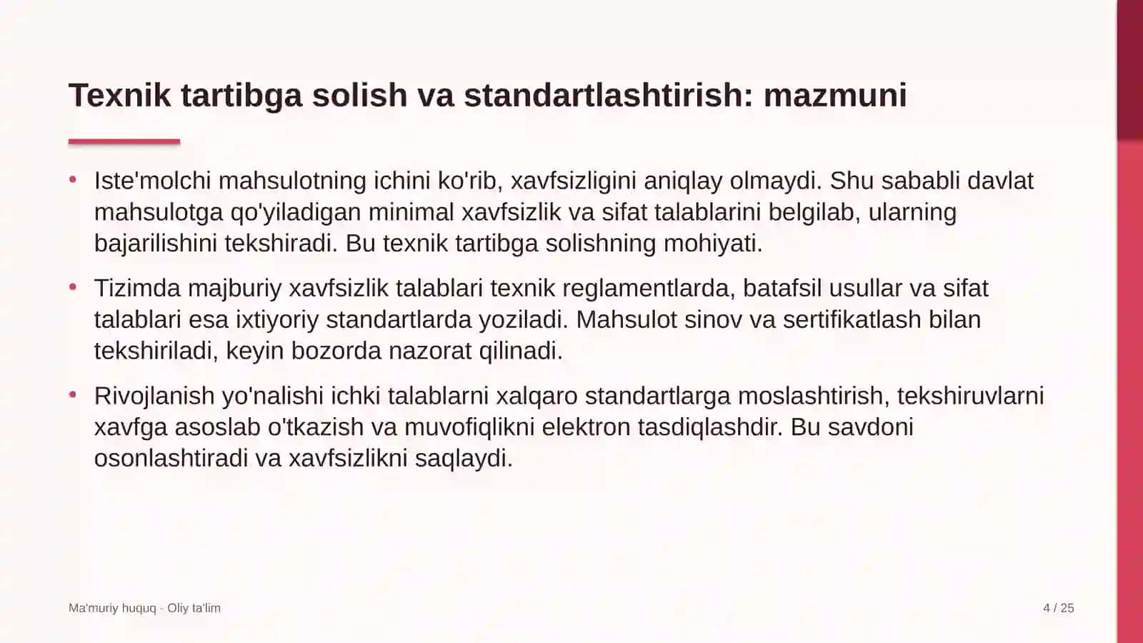 tom yopish ishlarida texnik jihatdan tartibga solish va standartlashtirish 4254 4