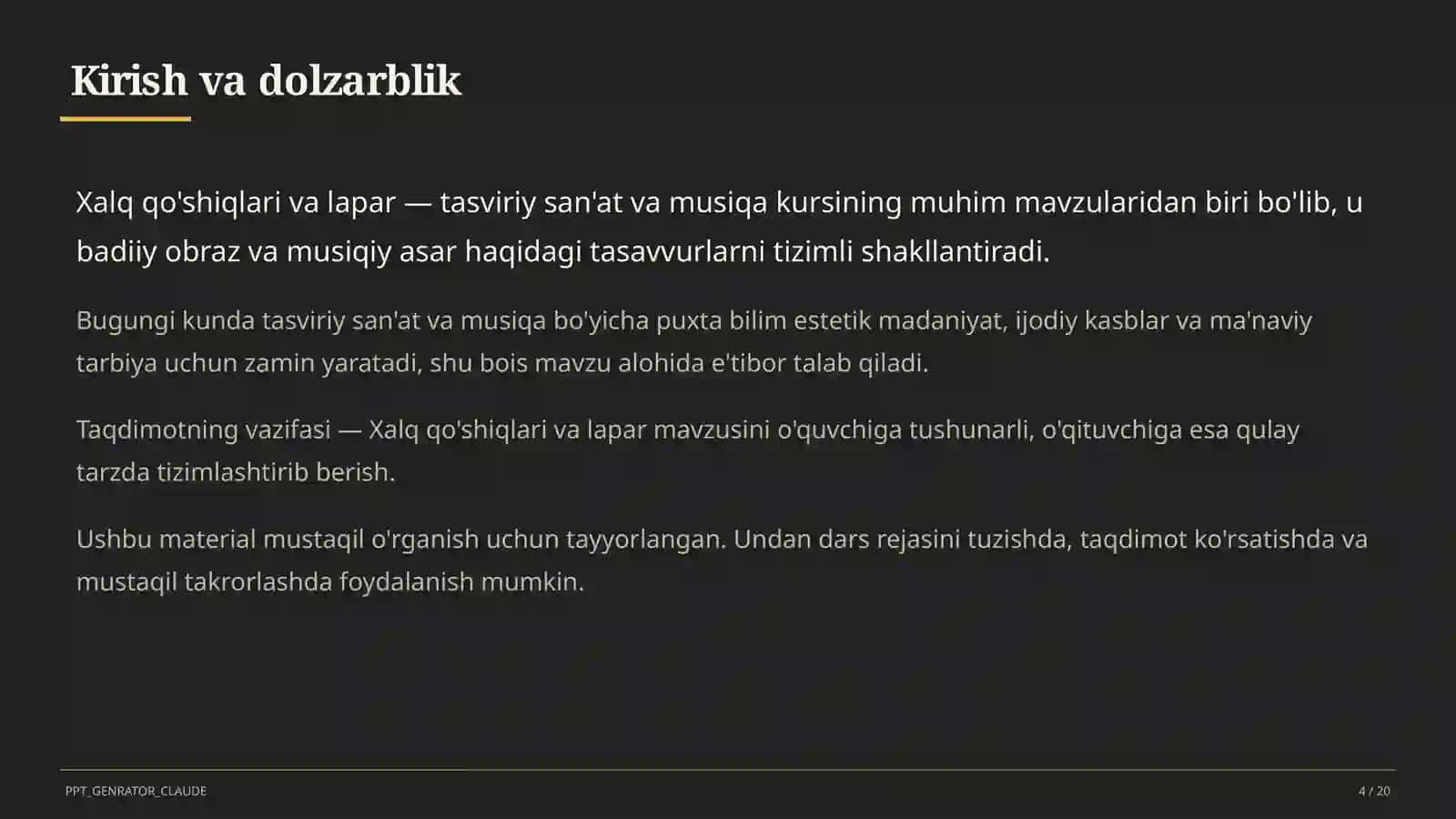 Xalq qo'shiqlari va lapar (3-sinf) 4