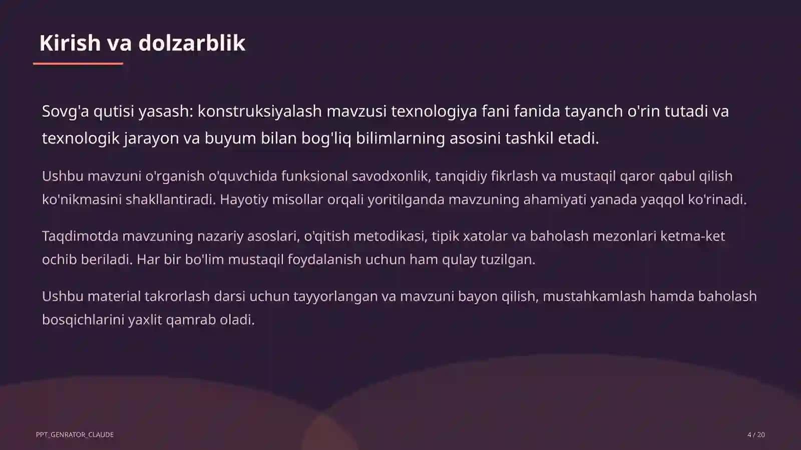 Sovg'a qutisi yasash: konstruksiyalash (3-sinf) 4