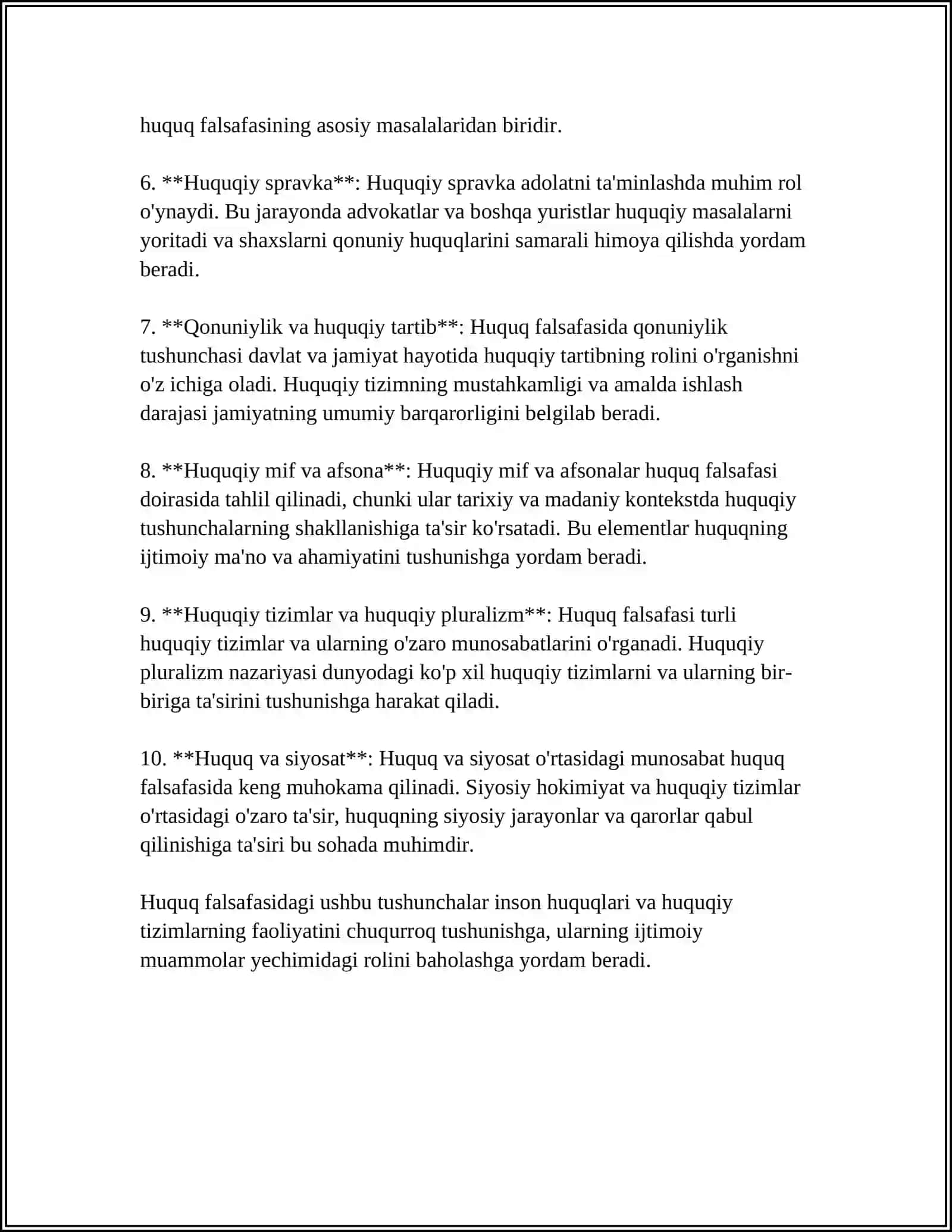 MUSTAQIL ISH Mavzu: HUQUQ FALSAFASINING DARAJALARI 4