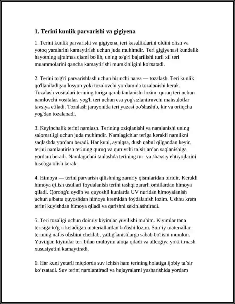 TERINI PARVARISH QILISH VA YOTOQ YARALARNING OLDINI OLISH 4