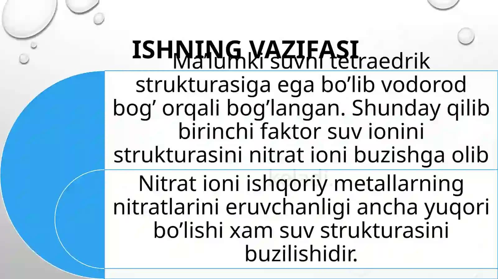 KADMIYNITRAT, NITRAT KISLOTA VA SUV SISTEMALARINI XAR XIL XARORATDAGI ERUVCHANLIGINI O’RGANISH 4