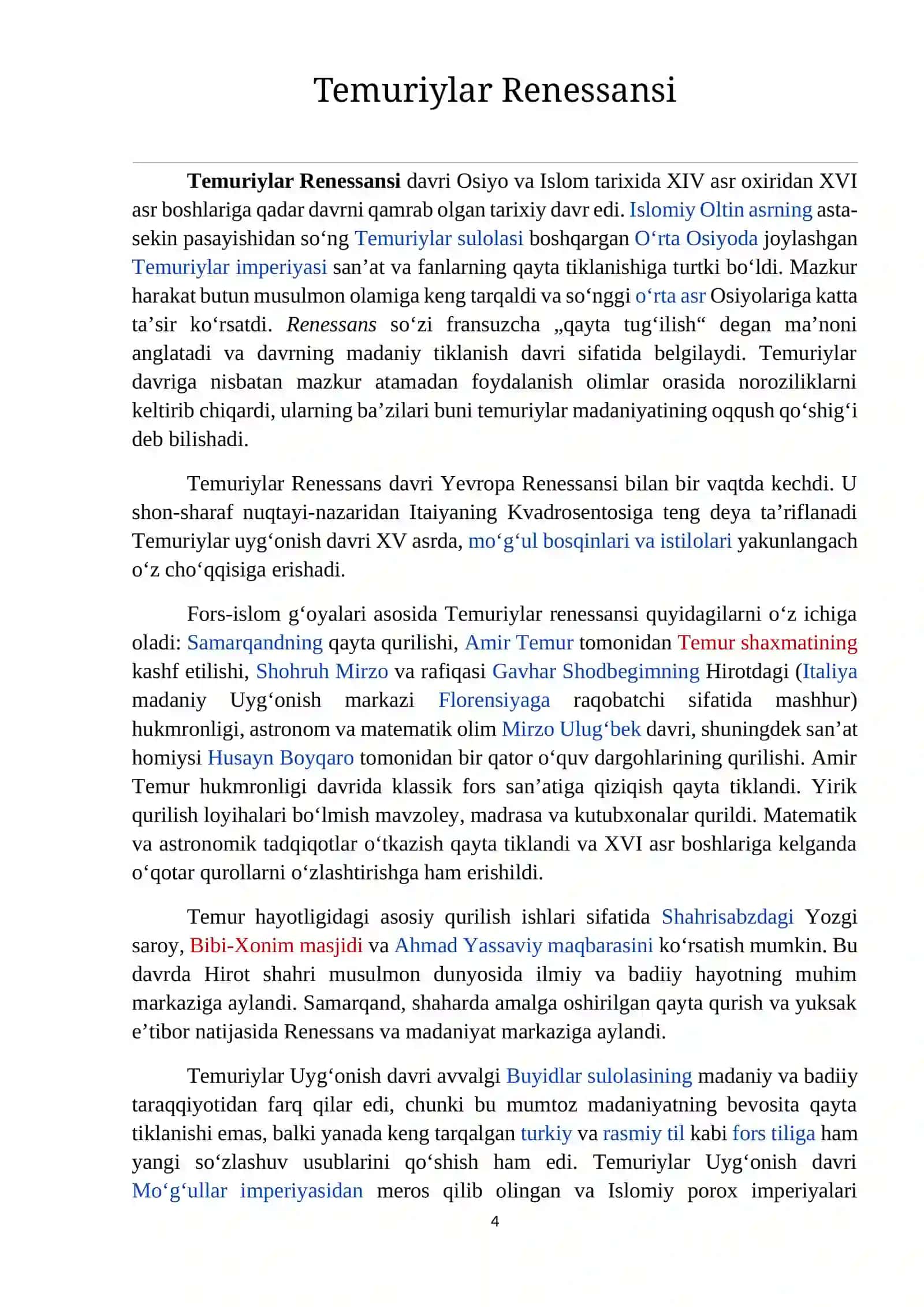 Amir Temur haqida tayyorlangan maruza matni 4