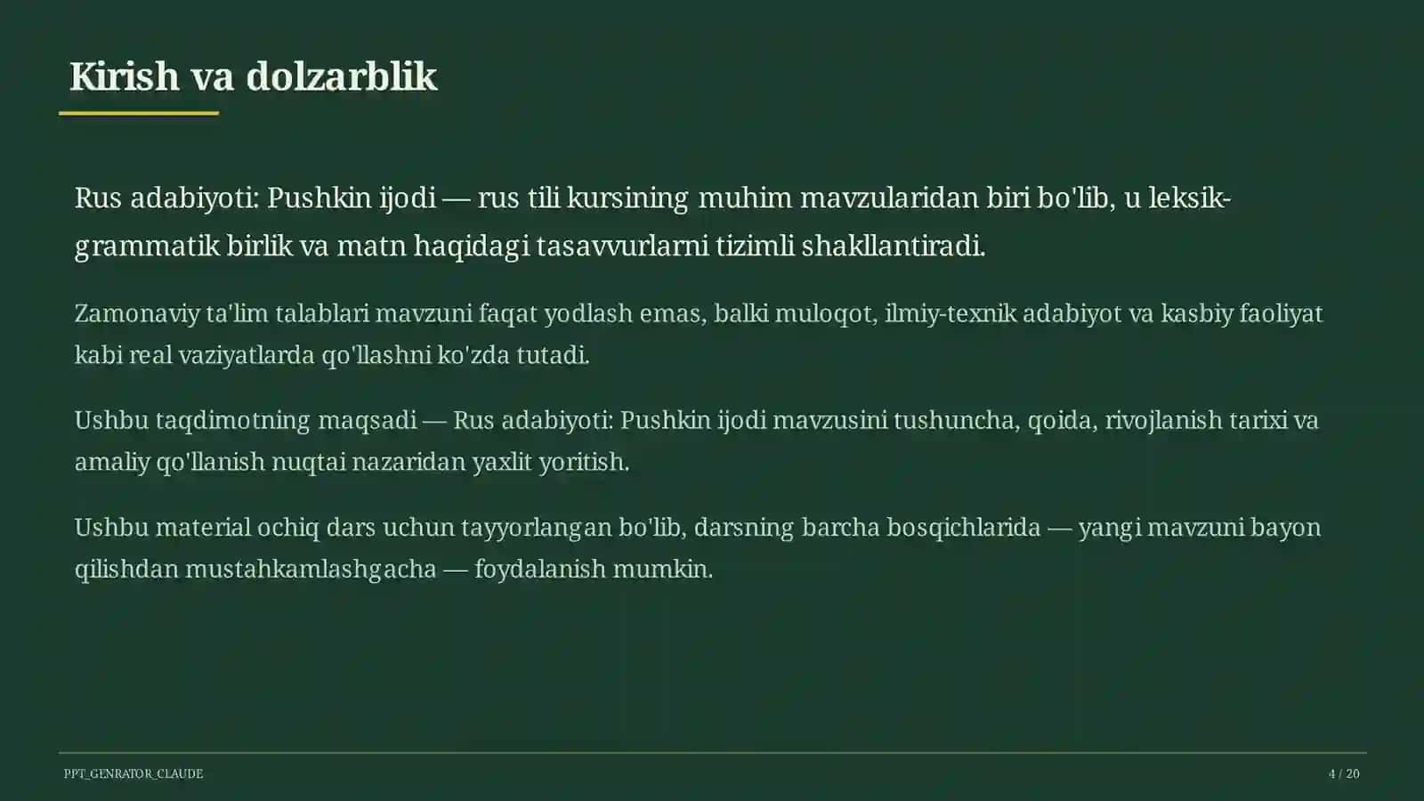 Rus adabiyoti: Pushkin ijodi (9-sinf) 4