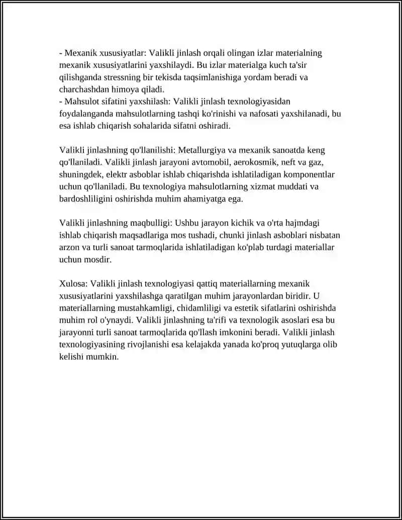 Valikli Jinlash Texnologik Jarayoni va Uskunalari 4