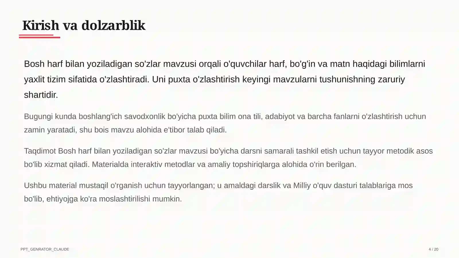 Bosh harf bilan yoziladigan so'zlar (2-sinf) 4