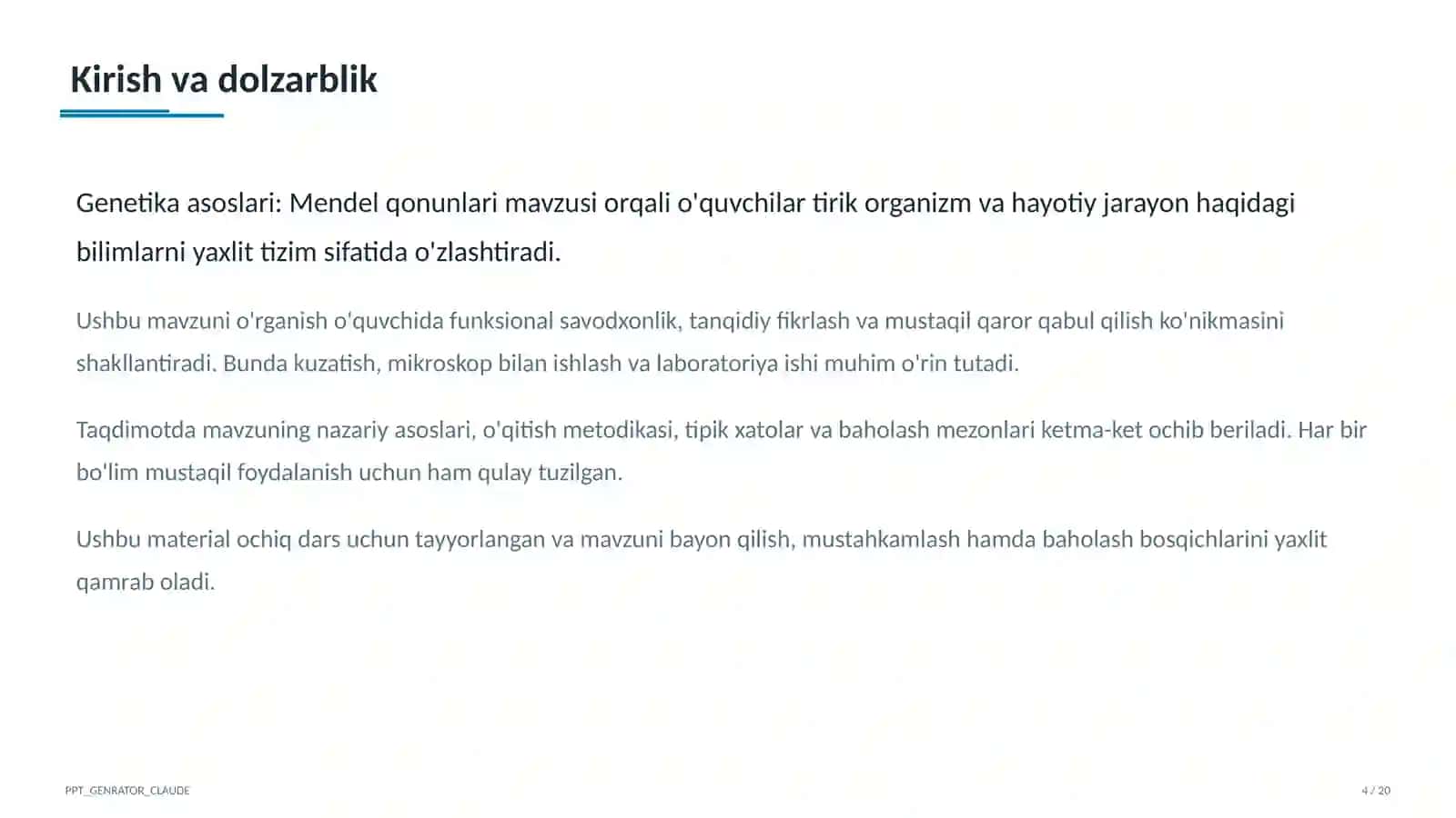 Genetika asoslari: Mendel qonunlari (9-sinf) 4