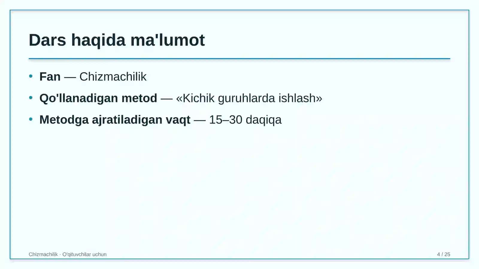 chizmachilik darslarida kichik guruhlarda ishlash metodidan foydalanish 1115 4