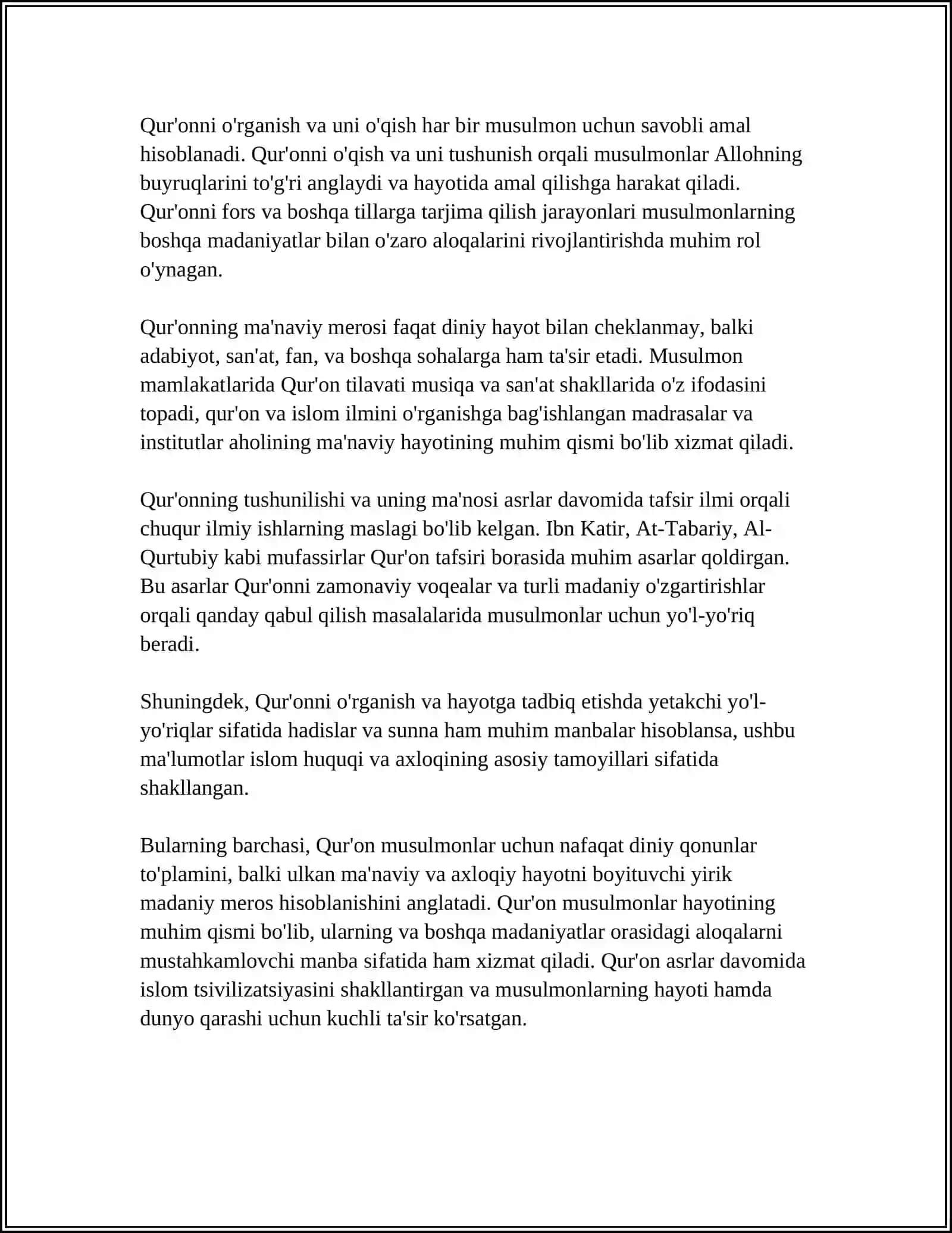 ISLOM DINIDA QURON, SURA, OYAT TUSHUNCHALARI MAZMUNI 4