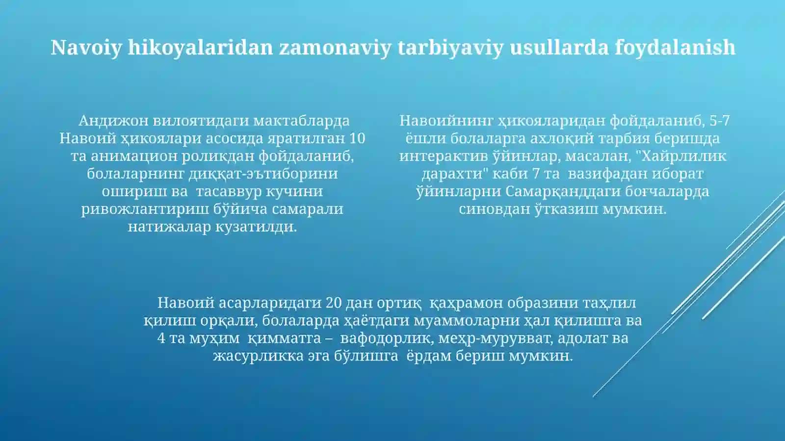Alisher Navoiy haqida girivoyatlarning bolalarni tarbiyasiga ta'siri 4