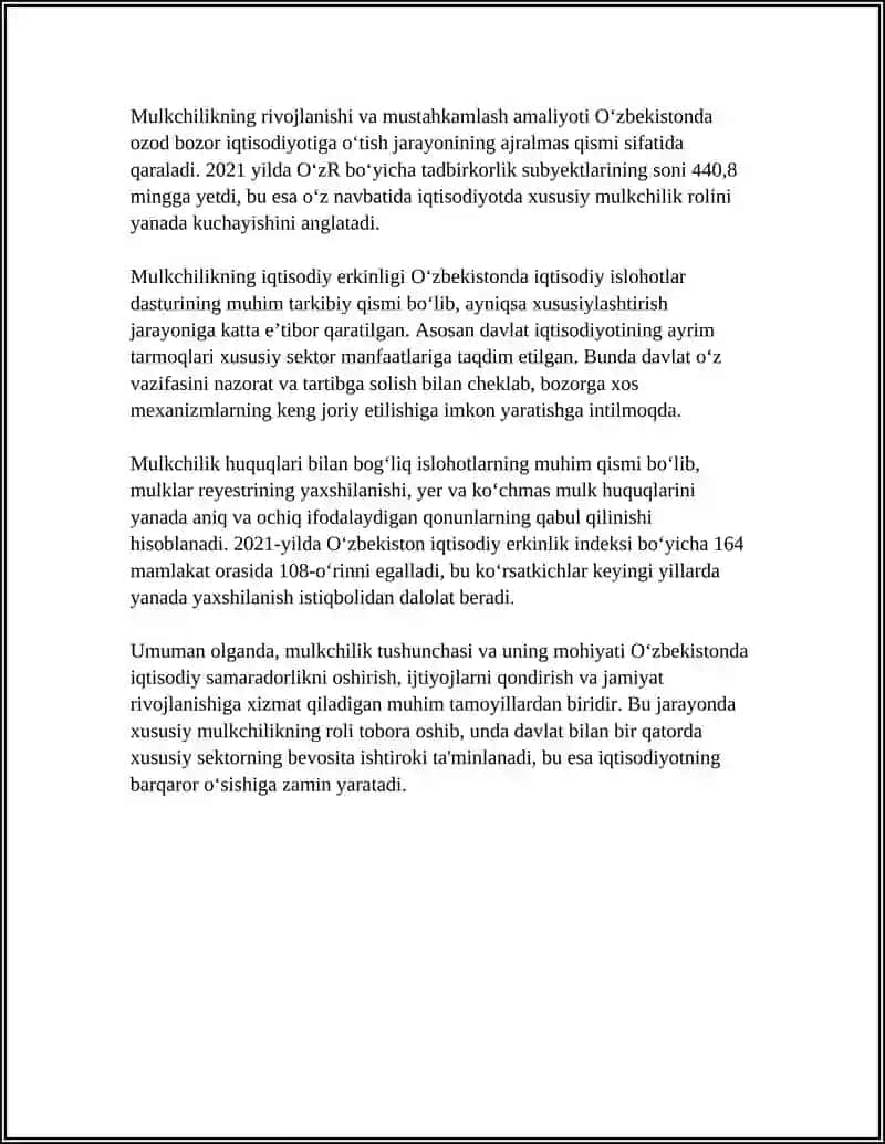 MULKCHILIK MUNOSABATLARINING MOHIYATI VA IQTISODIY MAZMUNI 4