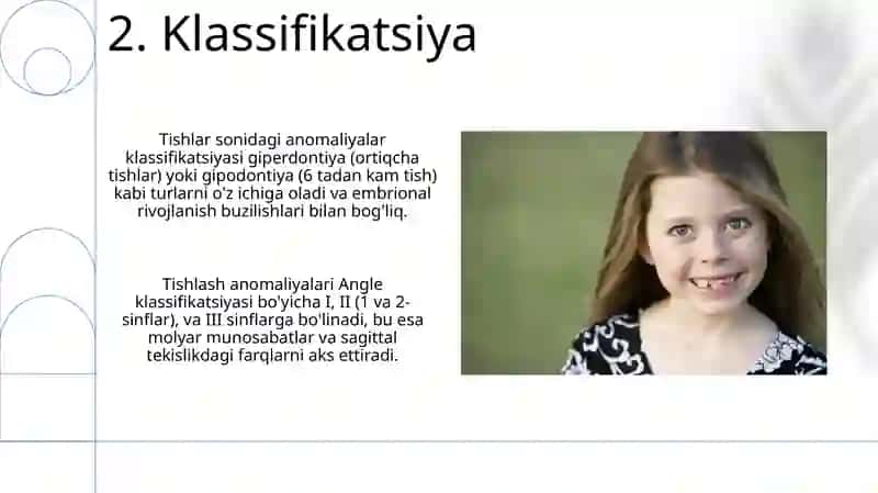 Prikus va tishlarning rivojlanishida uchraydigan anomaliyalar 4