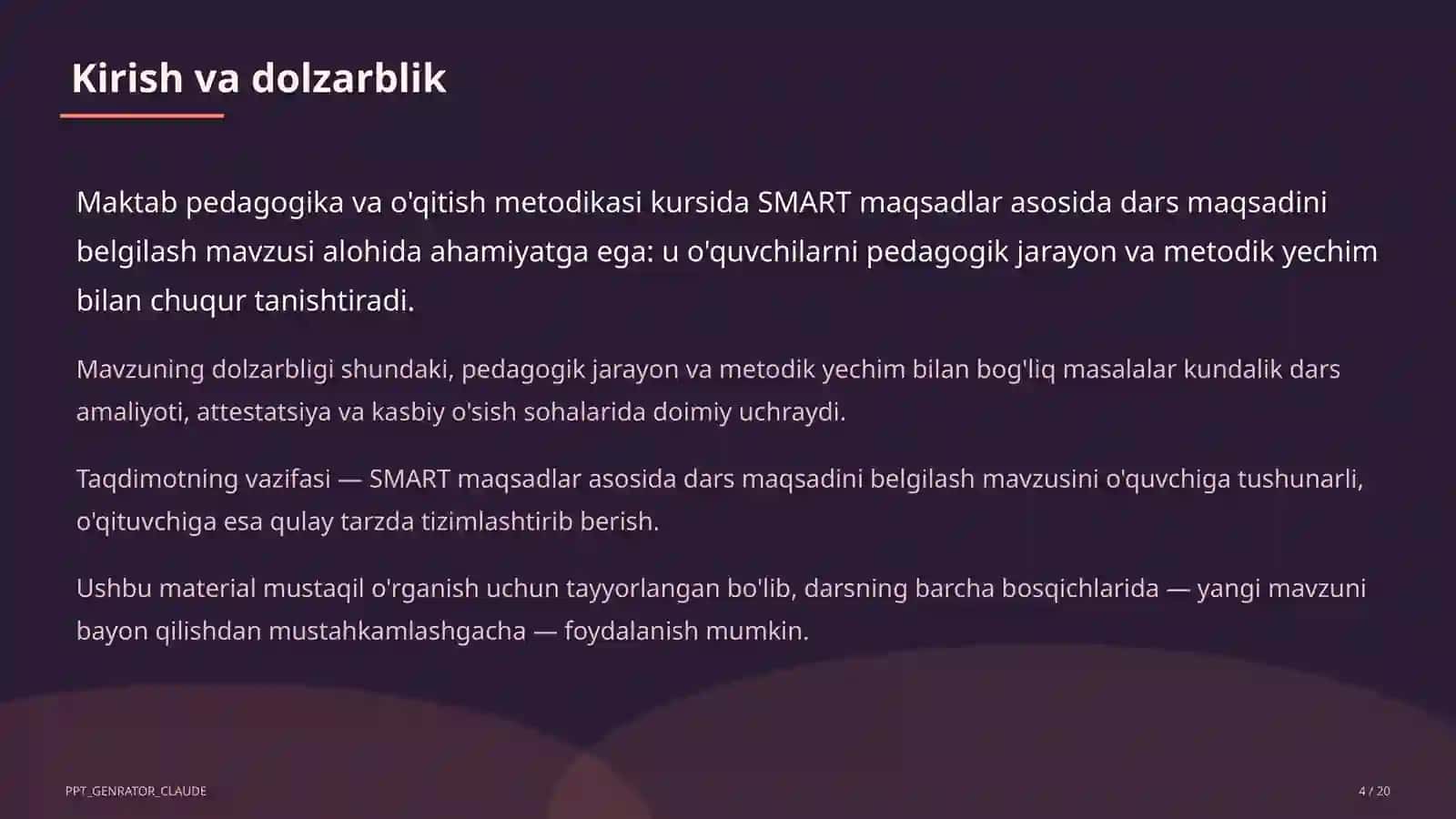 SMART maqsadlar asosida dars maqsadini belgilash 4