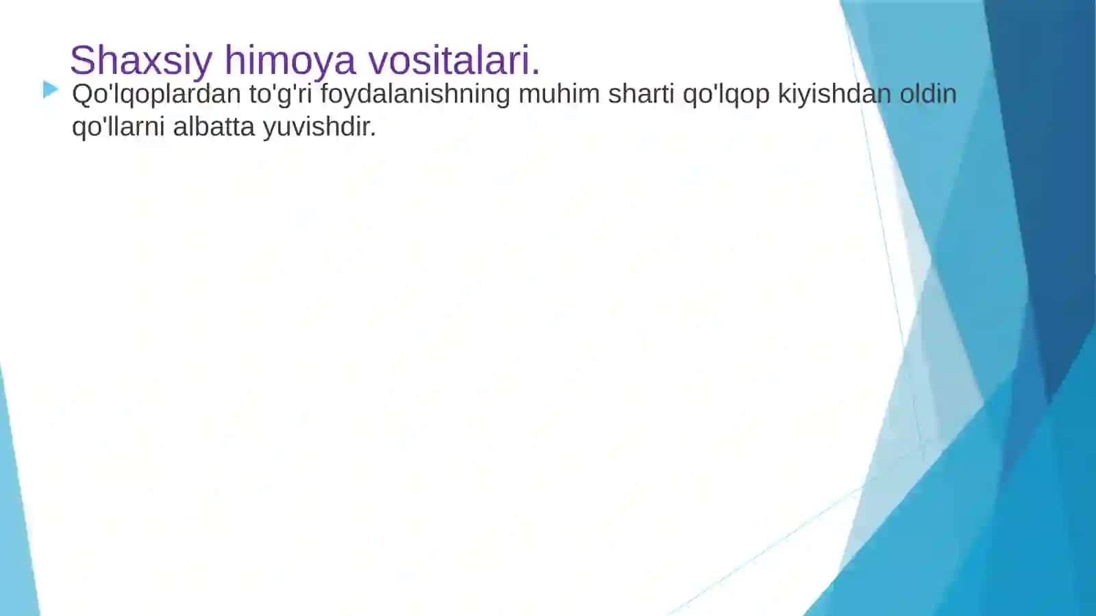 Steril qo'lqoplarni kiyish va ishlatish qoidalari 4