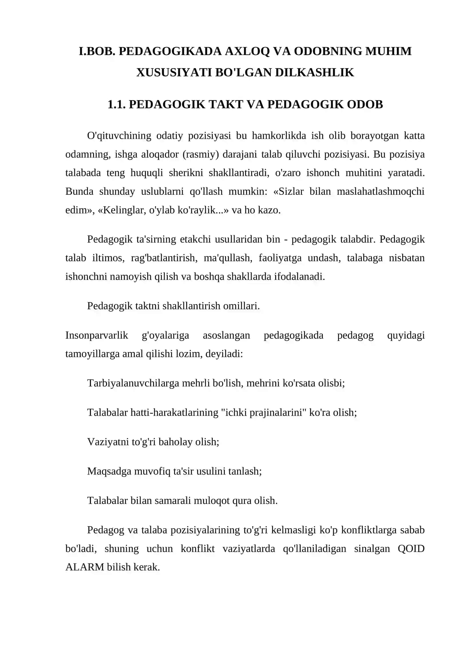 PEDAGOGIKADA AXLOQ VA ODOBNING MUHIM XUSUSIYATI BO'LGAN DILKASHLIK 4