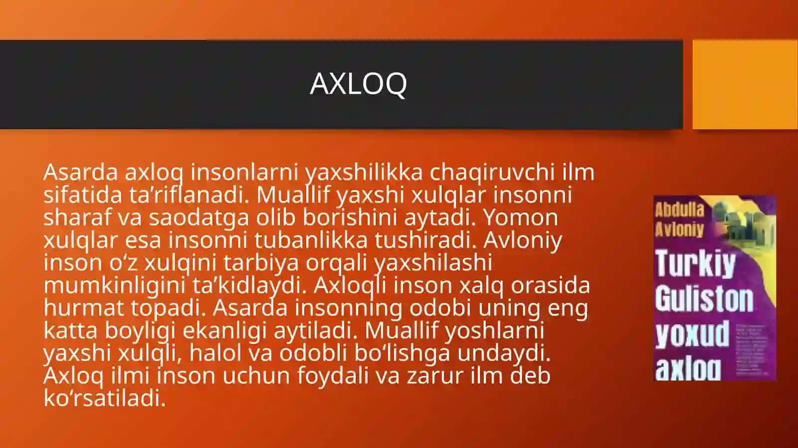 Turkiy Guliston yoxud Axloq 4