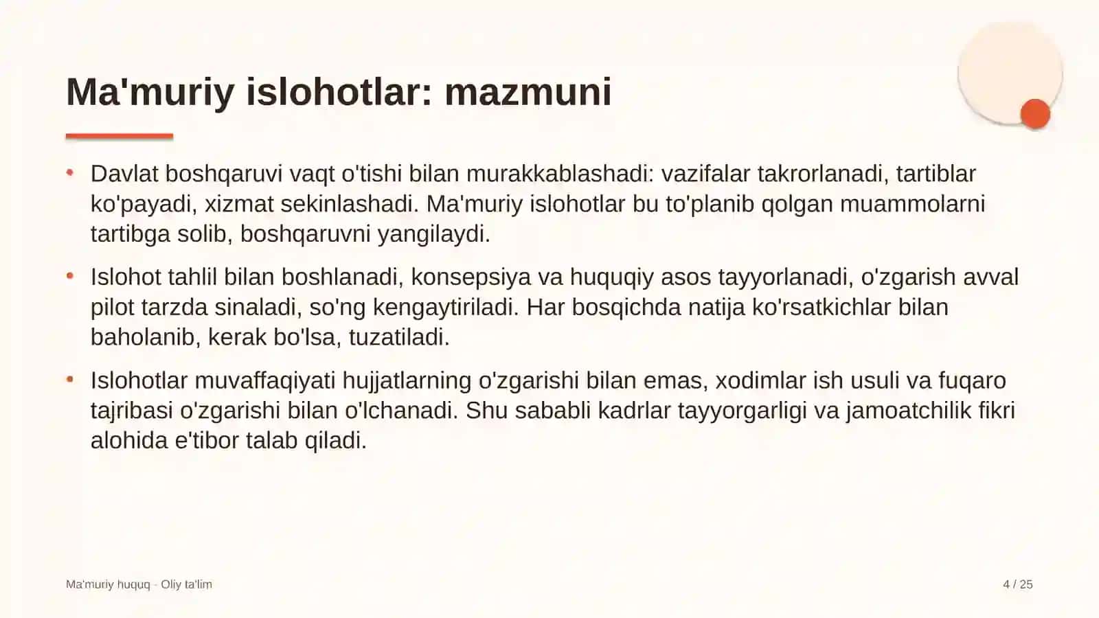 Ma'muriy sudlarda ma'muriy islohotlar 4