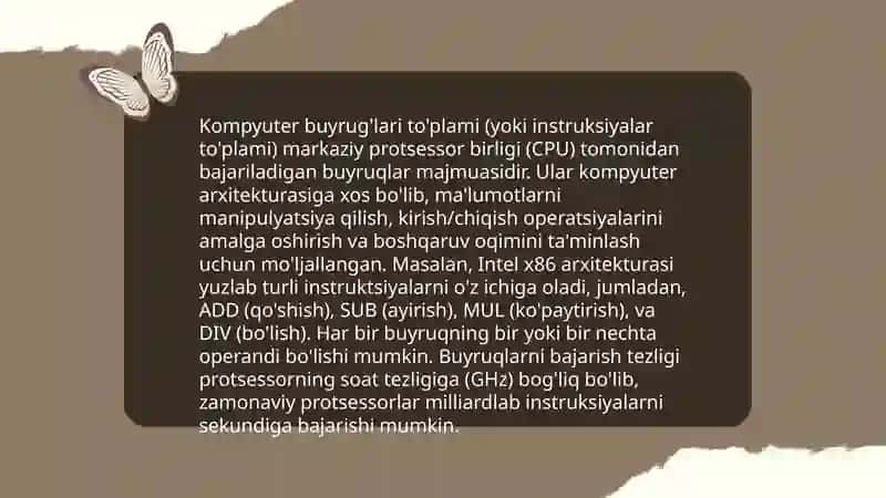 Kompyuter buyruqlarining bazaviy tizimi: CISC arxitekturasi 4