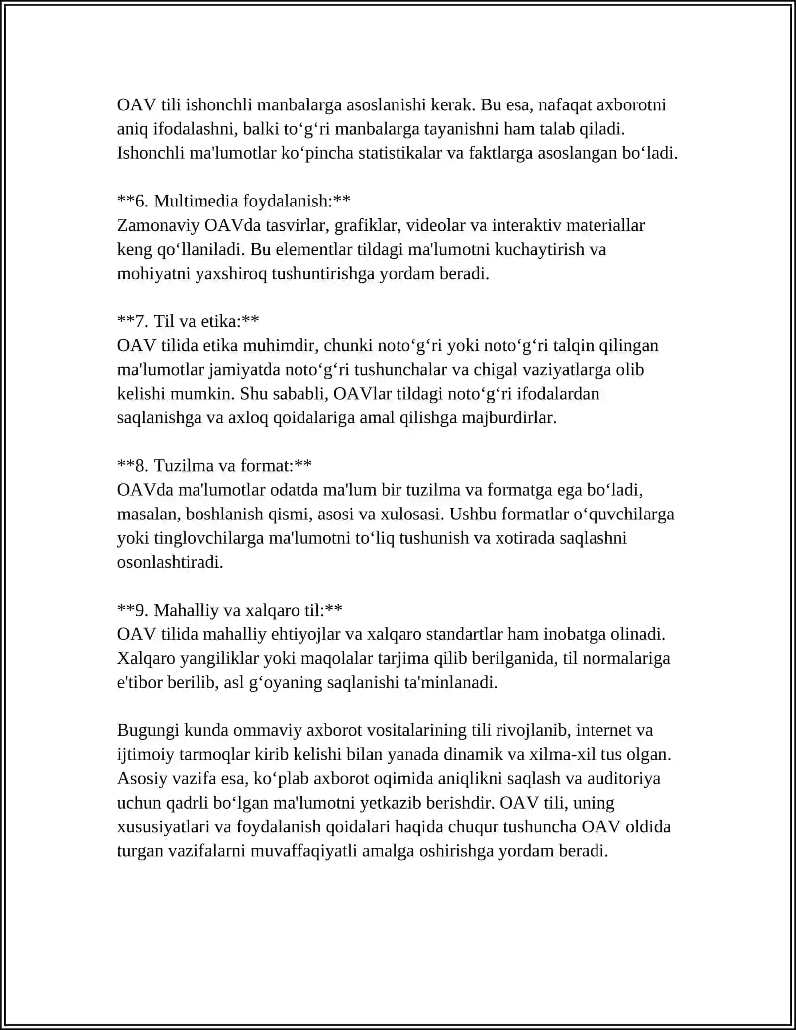 PUBLITSISTIK USLUB. OMMAVIY AXBOROT VOSITALARI TILI 4