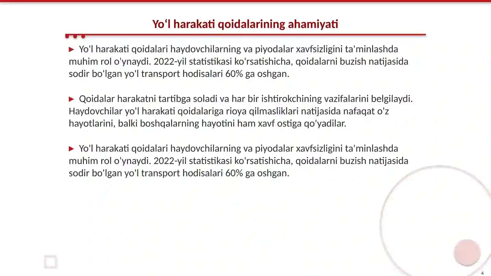 Haydovchining umumiy vazifalari 4