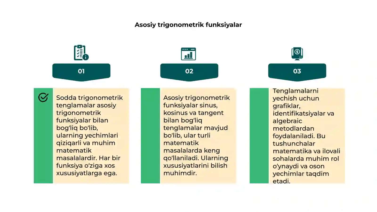 Sodda trigonometrik tenglamalar 4