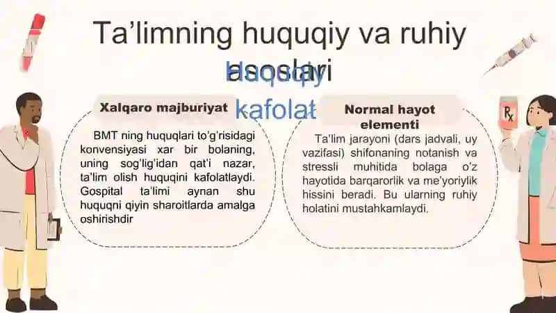 Chet ellardagi shifoxonalarda uzoq davolanuvchi maktab o'quvchilarining ta'limi 4