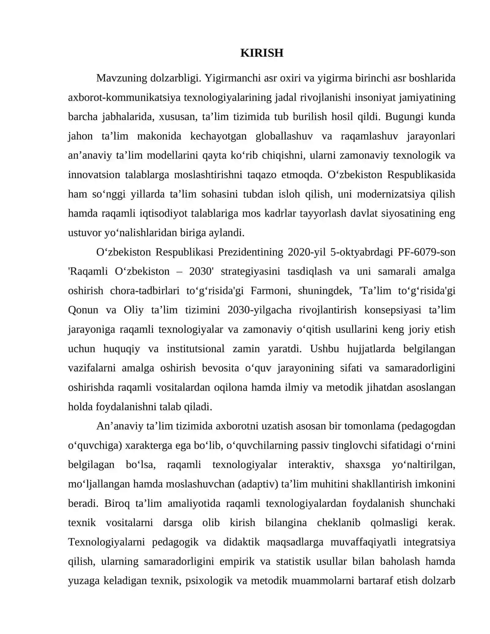 Talimda raqamli texnologiyalar kurs ishi 4