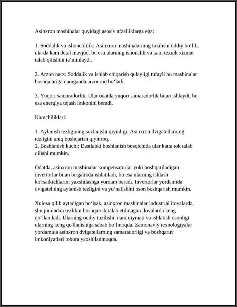 SOLVING PROBLEMS ON THE STRUCTURE AND PRINCIPLE OF OPERATION OF ASYNCHRONOUS MACHINES 4