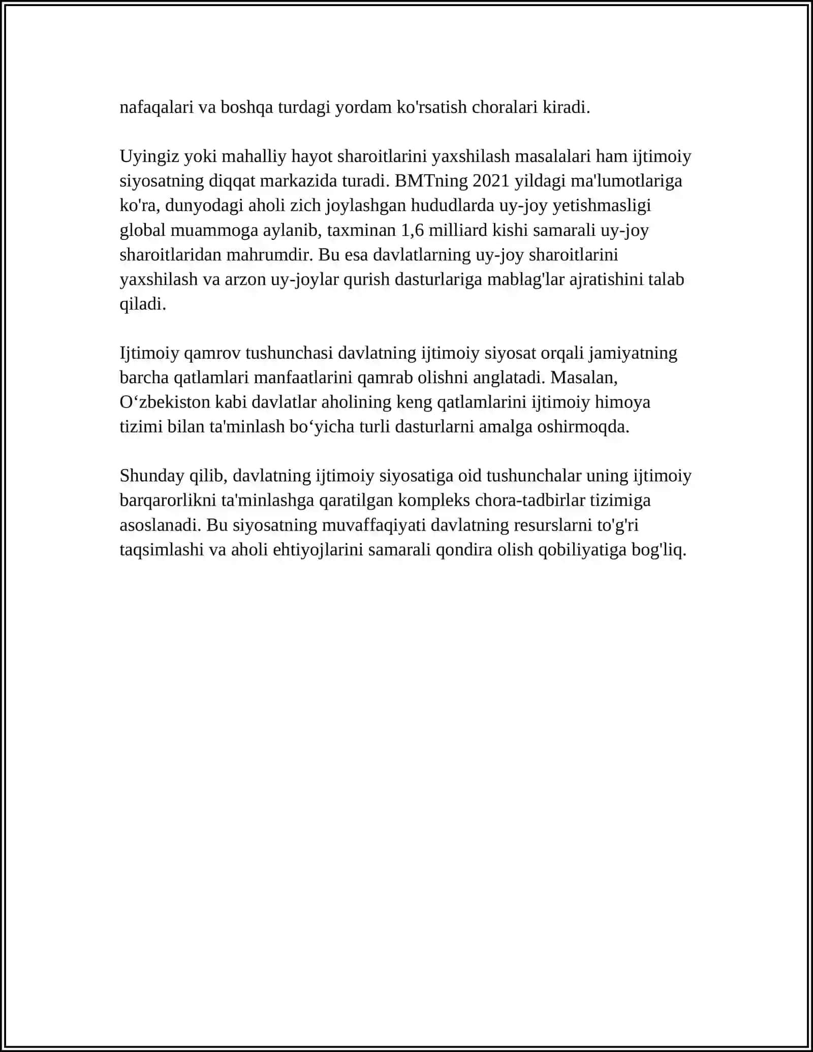 DAVLATNING IJTIMOIY SIYOSATI 4