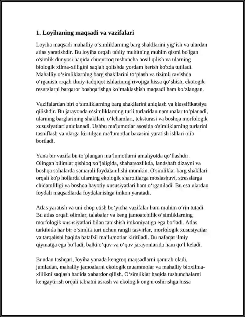 MAHALLIY OʻSIMLIKLARNING BARGSHAKLLARNI YIGʻISH VA ATLASINI YARATISH 4