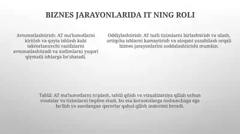 Beznisda Axborot Texnologiyalari Va Axborot Tizimi 4