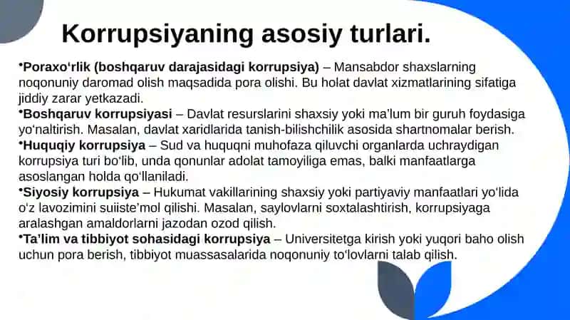 Korrupsiya tushunchasi va uning oqibatlari 4